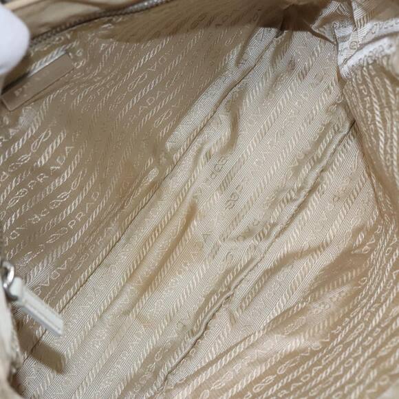 PRADA Shoulder Bag Nylon Beige Silver - Picture 10 of 16